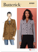 Butterck B7059 | Butterick Sewing Pattern Misses Jacket in Two Lengths | Front of Envelope