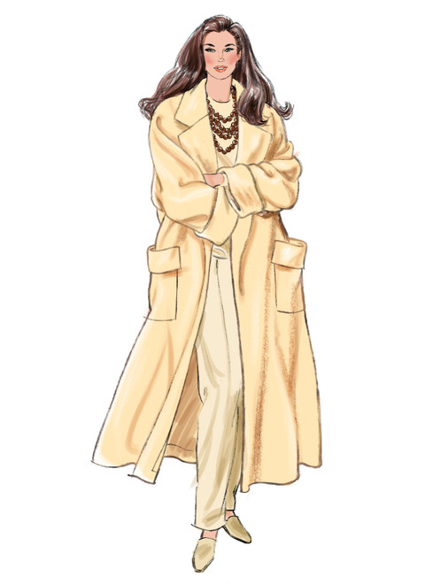 New Look N6810 | New Look Sewing Pattern Misses' Coat with Belt in Two Lengths