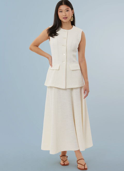 Simplicity S3108 | Simplicity Sewing Pattern Misses' Vest, Skirt and Pants by American Sewing Guild
